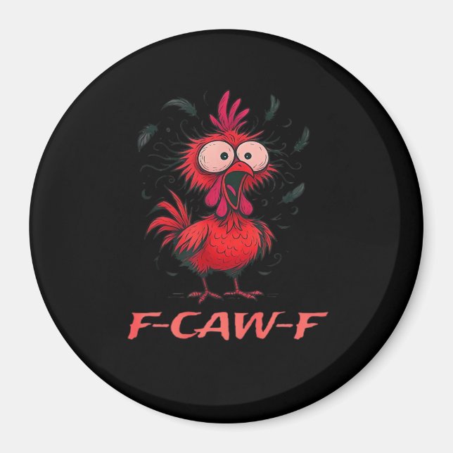F-Caw-F-Chicken Boxy Cool Casual Magnet (Vorne)