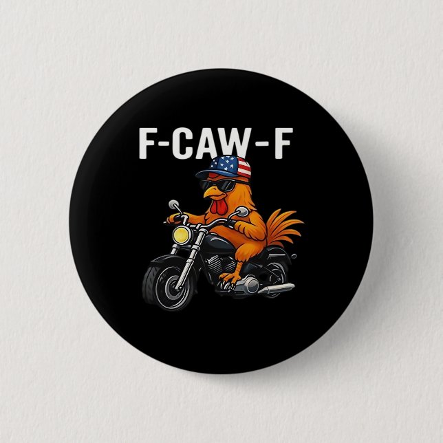 F-Caw-F Chicken Classic Aesthetic Graphic Button (Vorderseite)