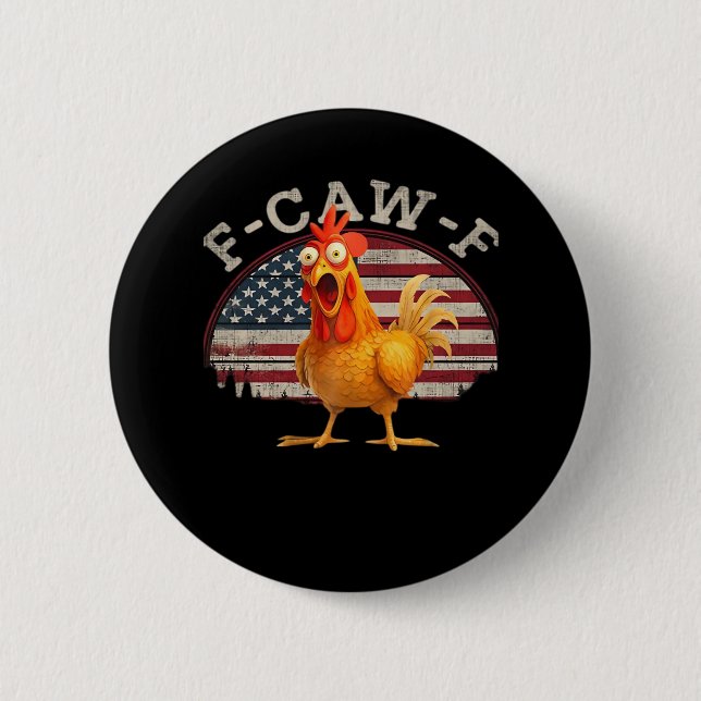 F-Caw-F Chicken Classic Minimal Clean Button (Vorderseite)