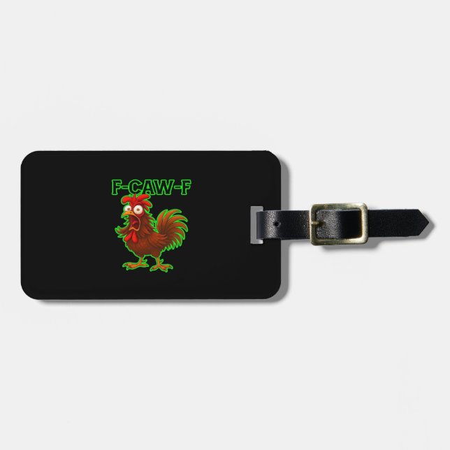 F-Caw-F Chicken Classic Retro Grafik Gepäckanhänger (Vorderseite horizontal)