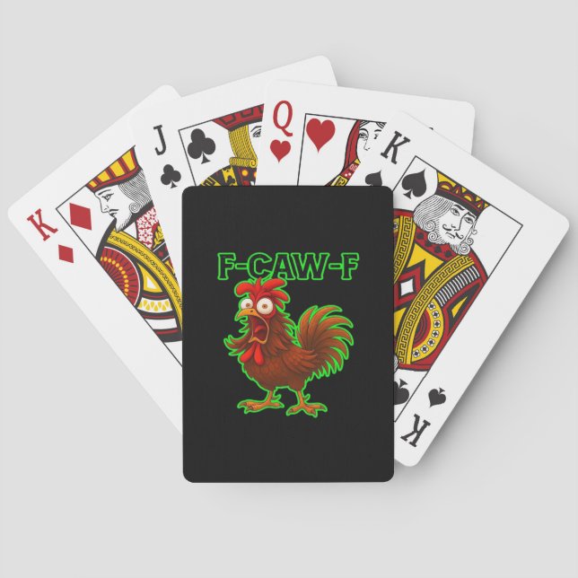 F-Caw-F Chicken Classic Retro Graphic Spielkarten (Rückseite)