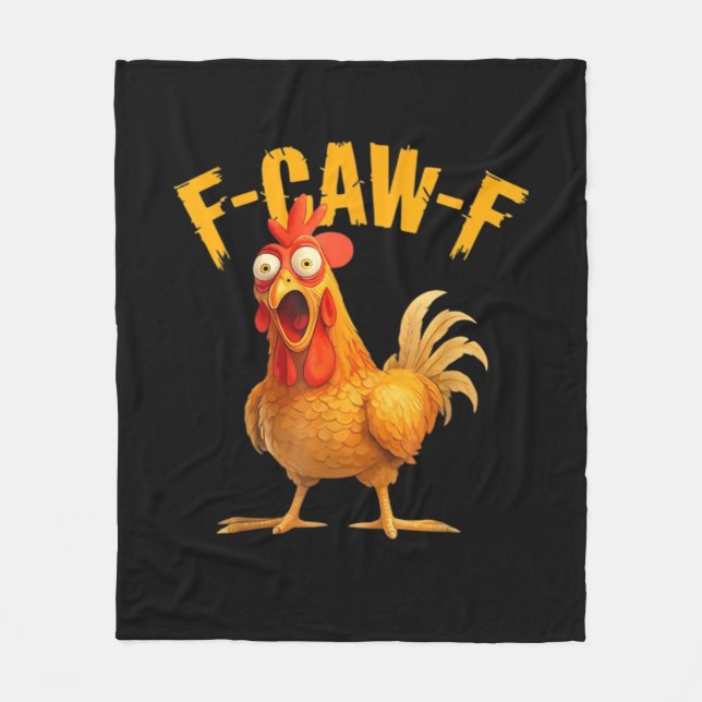 F-Caw-F Chicken Classic Retro-Stil Fleecedecke (Vorderseite)