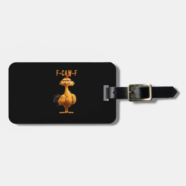 F-Caw-F Chicken Classic Retro-Stil Gepäckanhänger (Vorderseite horizontal)