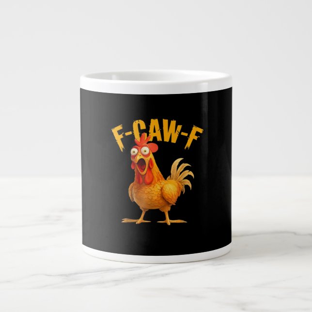 F-Caw-F Chicken Classic Retro-Stil Jumbo-Tasse (Vorderseite)