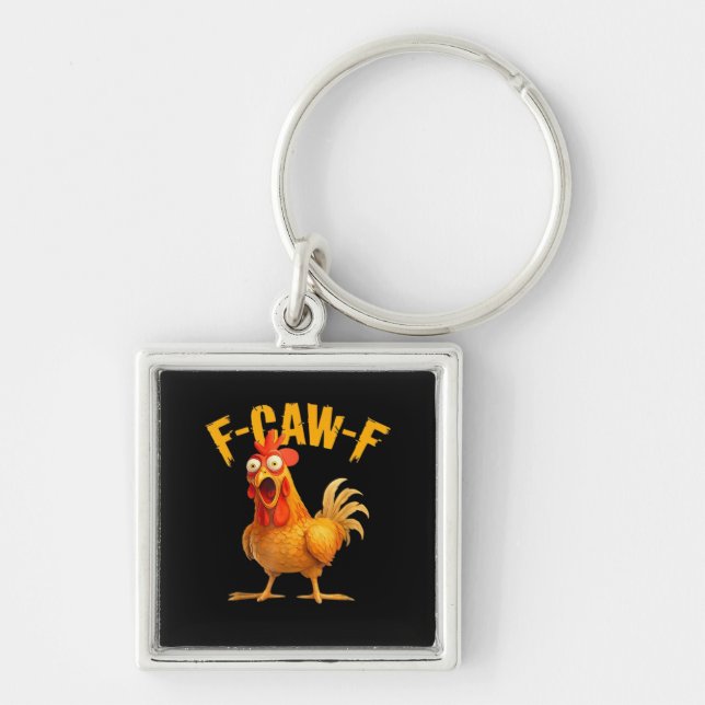 F-Caw-F Chicken Classic Retro-Stil Schlüsselanhänger (Vorne)