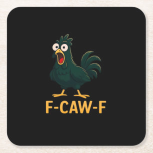 F-Caw-F Chicken Classic Vintage Stil Rechteckiger Pappuntersetzer