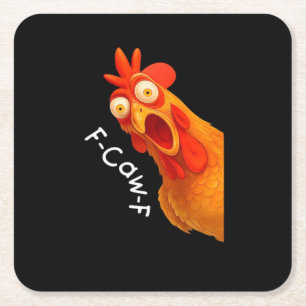 F-Caw-F Chicken Essential Classic Retro Rechteckiger Pappuntersetzer