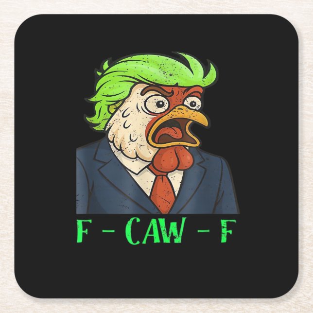 F-Caw-F Chicken Essential Simple Clean Rechteckiger Pappuntersetzer (Vorderseite)
