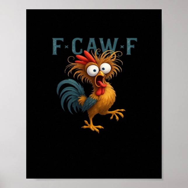 F-Caw-F Chicken Essential Vintage Style Poster (Vorne)