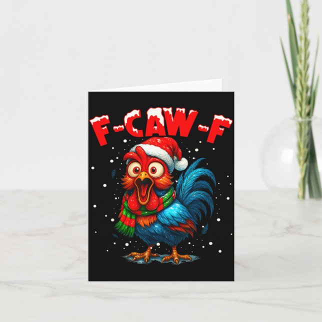 F-caw-f Chicken Fcawf Rooster Coffee Christmas Fca Karte (Vorderseite)