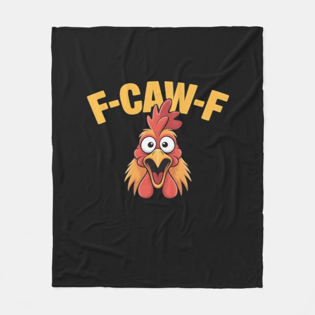 F-Caw-F Chicken Funny Chicken Creative Graphic Fleecedecke (Vorderseite)