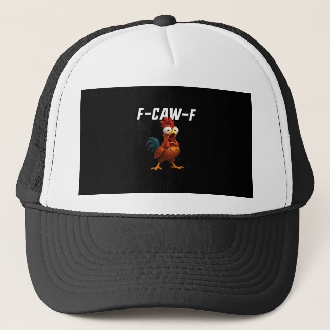 F-Caw-F Chicken Funny Chicken F-Caw-F Gear Retro C Truckerkappe (Vorderseite)