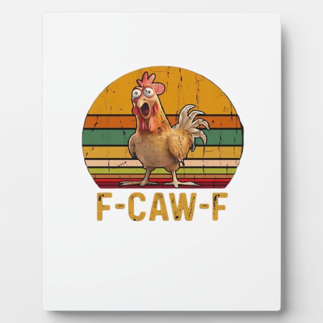 F-Caw-F Chicken Humor Essential Minimal Clean Fotoplatte (Vorderseite)