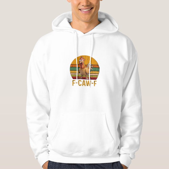 F-Caw-F Chicken Humor Essential Minimal Clean Hoodie (Vorderseite)