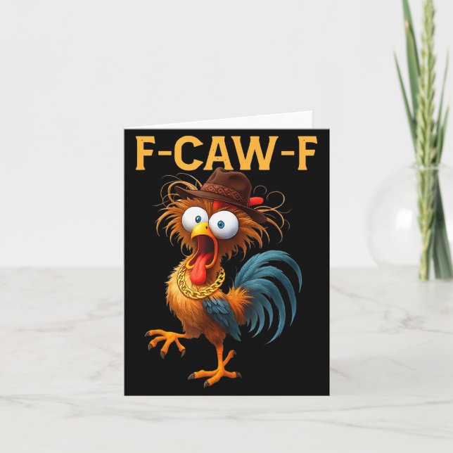 F-caw-f Chicken Quote Rooster Meme  Karte (Vorderseite)