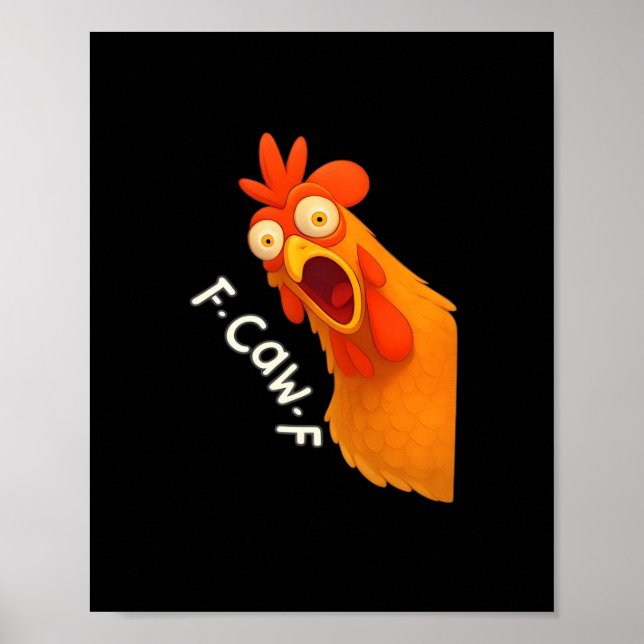 F-Caw-F Chicken Retro Klassiker Poster (Vorne)