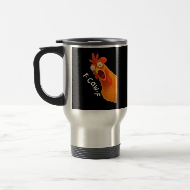 F-Caw-F Chicken Retro Klassiker Reisebecher (Links)