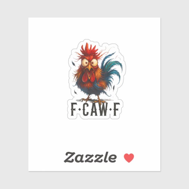 F-Caw-F Chicken Rooster Funny Meme Aufkleber (Blatt)