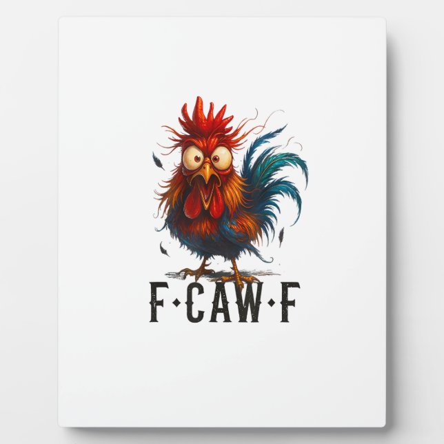 F-Caw-F Chicken Rooster Funny Meme Fotoplatte (Vorderseite)