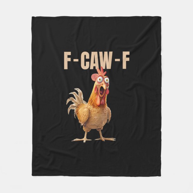 F-Caw-F Chicken Vintage Style Fleecedecke (Vorderseite)