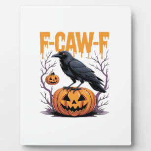 F-Caw-F Classic Halloween Raben-Kürbis-T-Shirt - S Fotoplatte