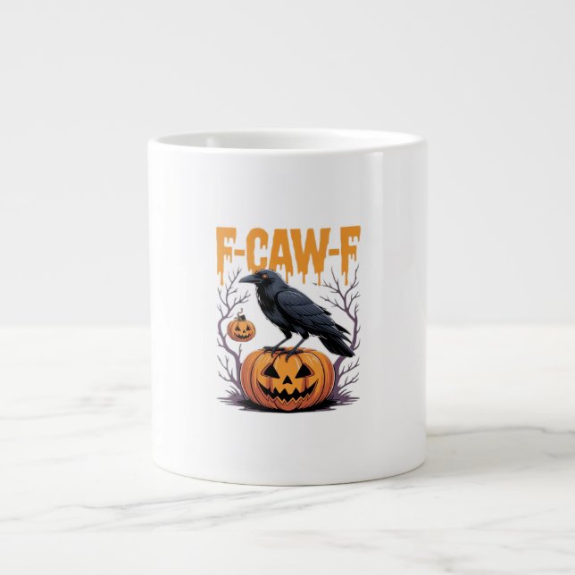 F-Caw-F Classic Halloween Raven Pumpkin Tee - Spoo Jumbo-Tasse (Vorderseite)