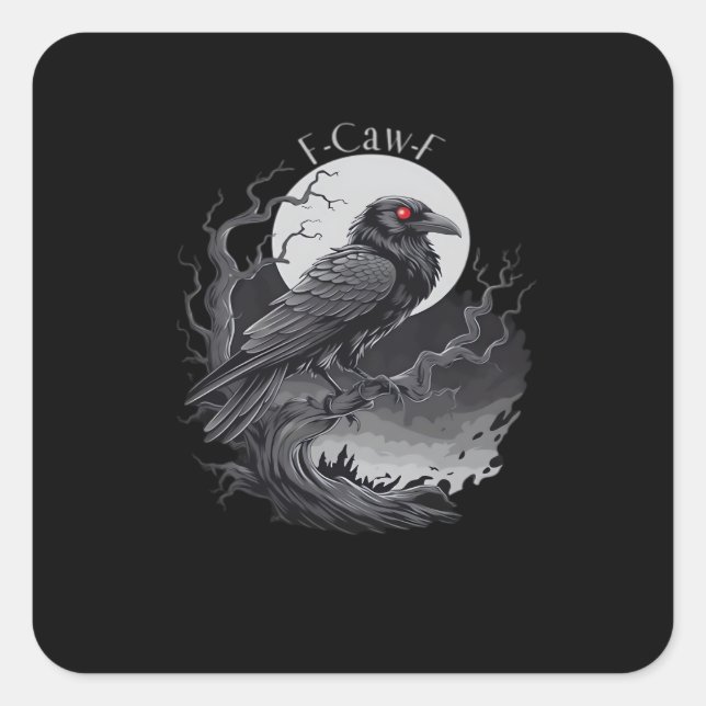 F-Caw-F Classic Minimal Clean Quadratischer Aufkleber (Vorderseite)