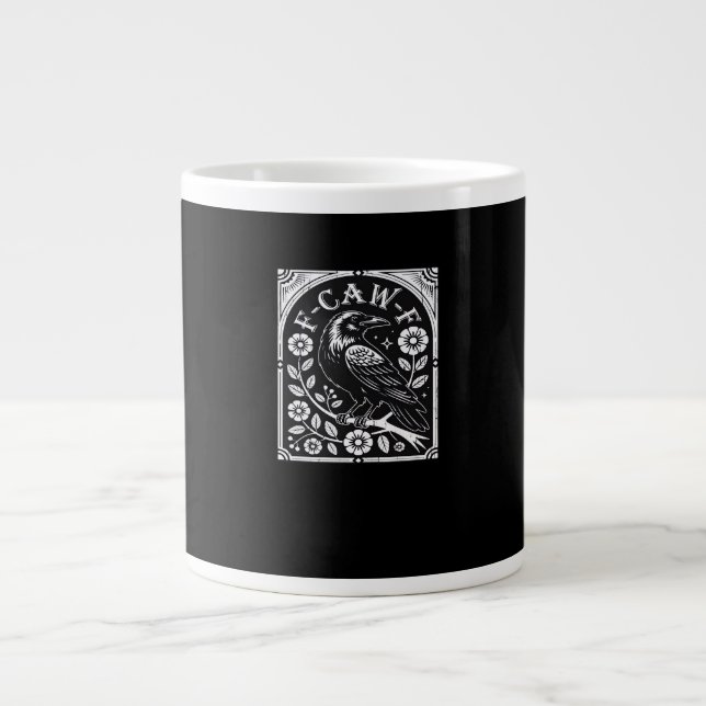 F-Caw-F Crow Aesthetic Casual Jumbo-Tasse (Vorderseite)