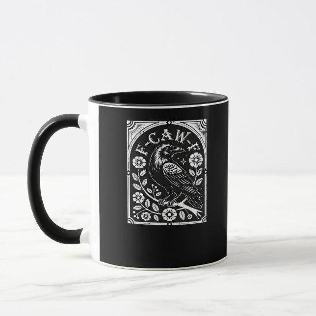 F-Caw-F Crow Aesthetic Casual Tasse (Links)