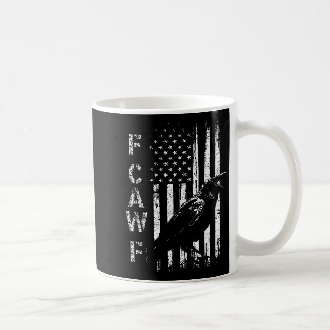 F Caw F Crow American Flag F-caw-f Nge Bird Cawing Kaffeetasse (Rechts)