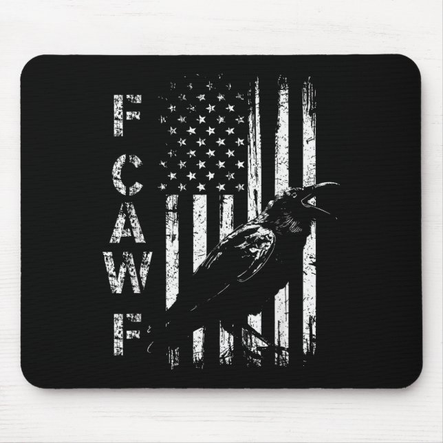 F Caw F Crow American Flag F-caw-f Nge Bird Cawing Mousepad (Vorne)