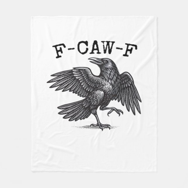 F-Caw-F Crow, Bird Cawing Grunge Cool Unique Fleecedecke (Vorderseite)
