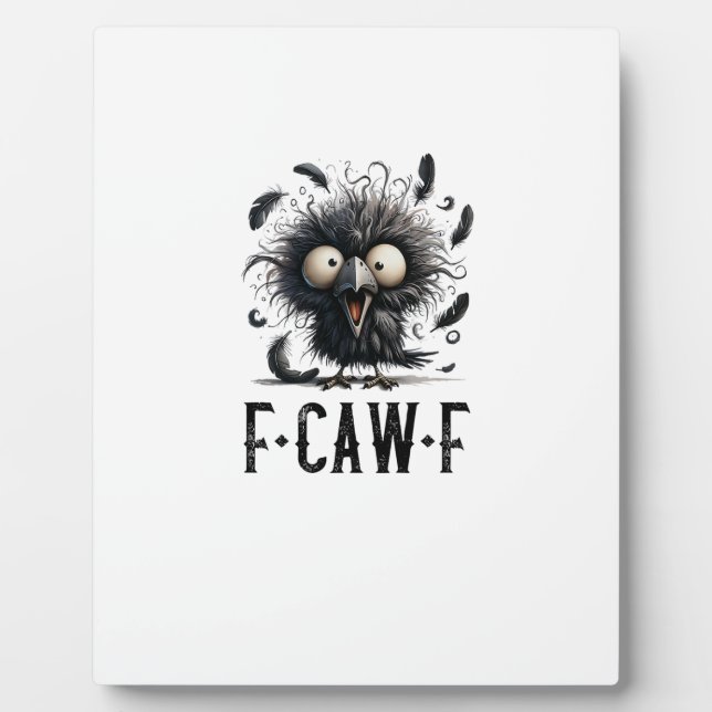 F-Caw-F Crow Bird Funny Crow F-Caw-F Tri-Blend Fotoplatte (Vorderseite)