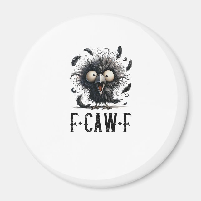 F-Caw-F Crow Bird Funny Crow F-Caw-F Tri-Blend Magnet (Vorne)