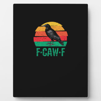 F-Caw-F Crow Bird Retro Sunset Vintage F-Caw-F Tri Fotoplatte