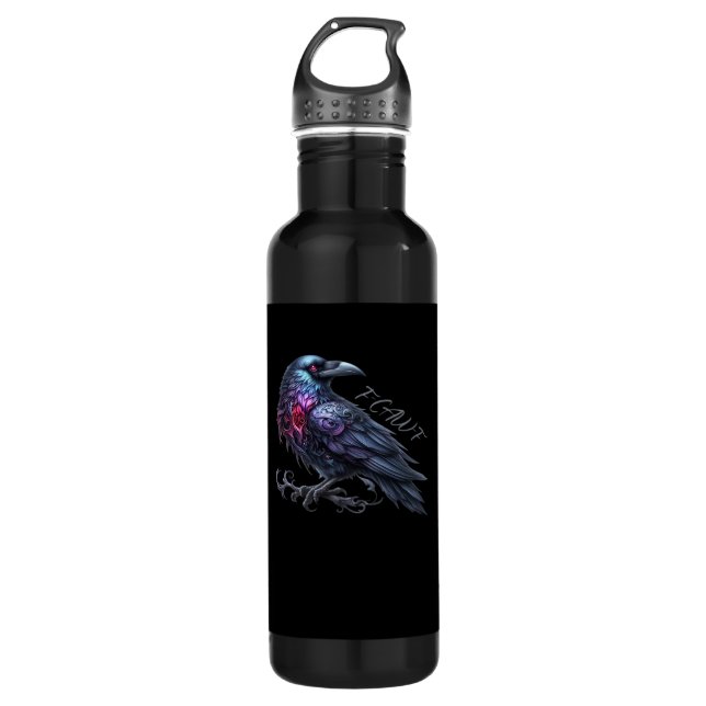 F-Caw-F Crow Classic Retro Style Edelstahlflasche (Vorderseite)