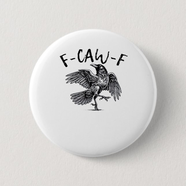 F-Caw-F Crow Essential Retro Classic Button (Vorderseite)