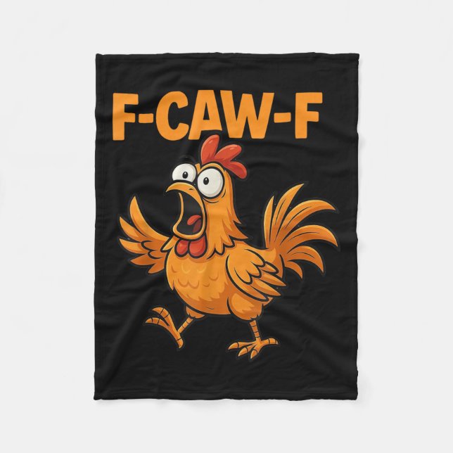 F-caw-f Crow Funny Fcawf Black Bird Chicken Meme G Fleecedecke (Vorderseite)