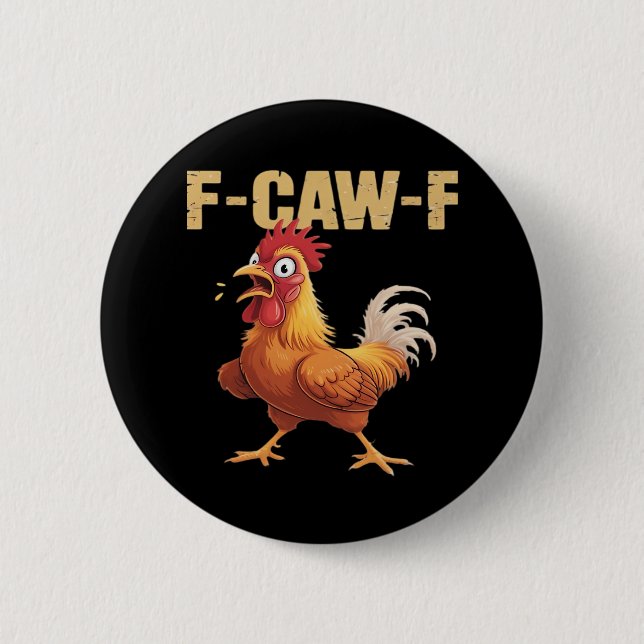 F-Caw-F Crow Gothic Funny Humor Button (Vorderseite)