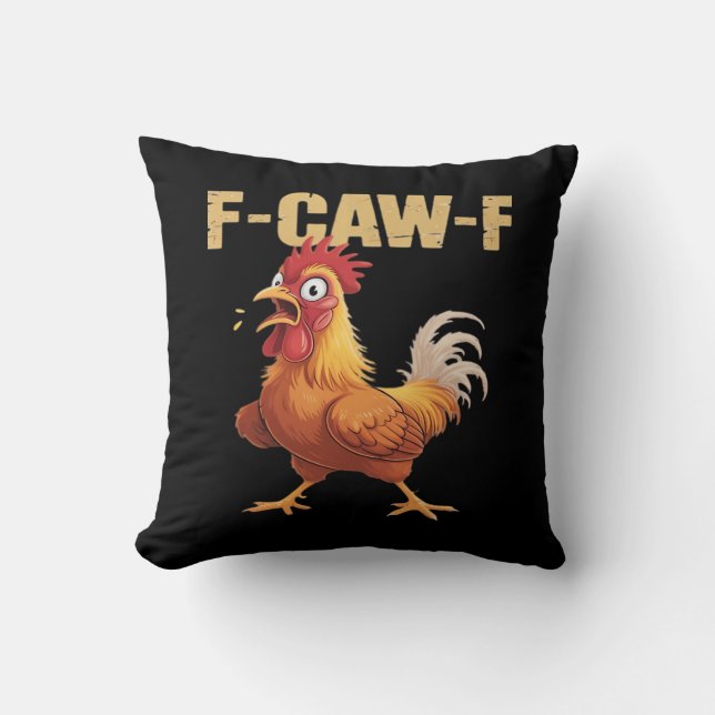 F-Caw-F Crow Gothic Funny Humor Kissen (Vorderseite)
