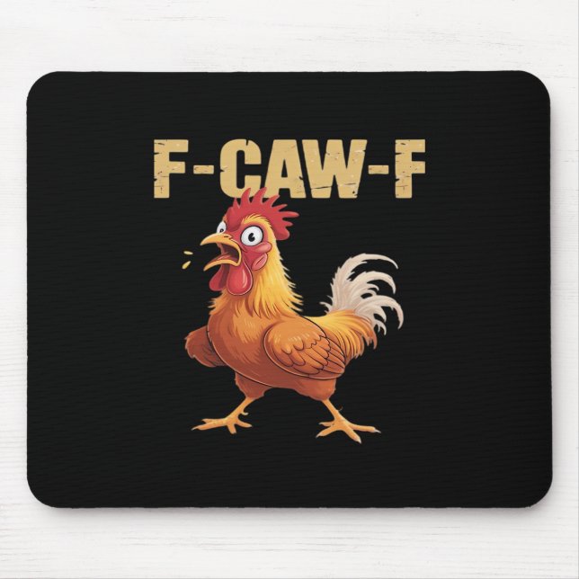 F-Caw-F Crow Gothic Funny Humor Mousepad (Vorne)