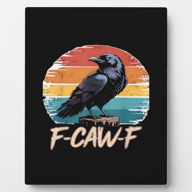 F-Caw-F Crow Humor Funny Gothic Retro Classic Fotoplatte (Vorderseite)