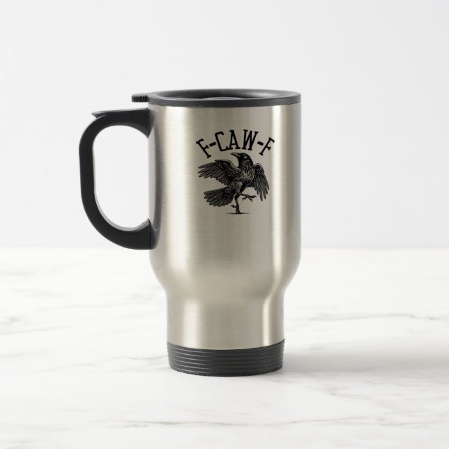 F Caw F Crow Kreative Freizeitkleidung Reisebecher (Links)