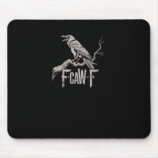 F-Caw-F Crow Pun Funny Bird Cawing Grunge Back Tri Mousepad (Vorne)