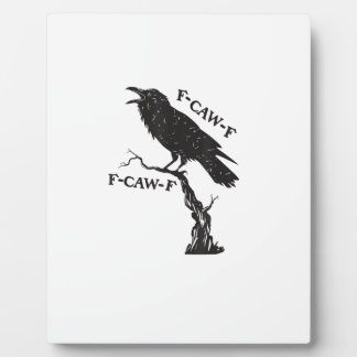 F-Caw-F Crow Pun Funny Bird Cawing Grunge Creative Fotoplatte