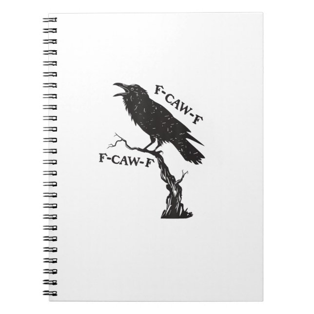 F-Caw-F Crow Pun Funny Bird Cawing Grunge Creative Notizblock (Vorderseite)