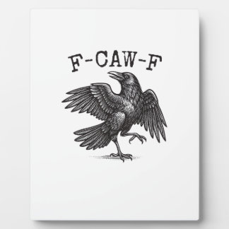 F-Caw-F Crow Pun Funny Bird Cawing Grunge Retro Cl Fotoplatte