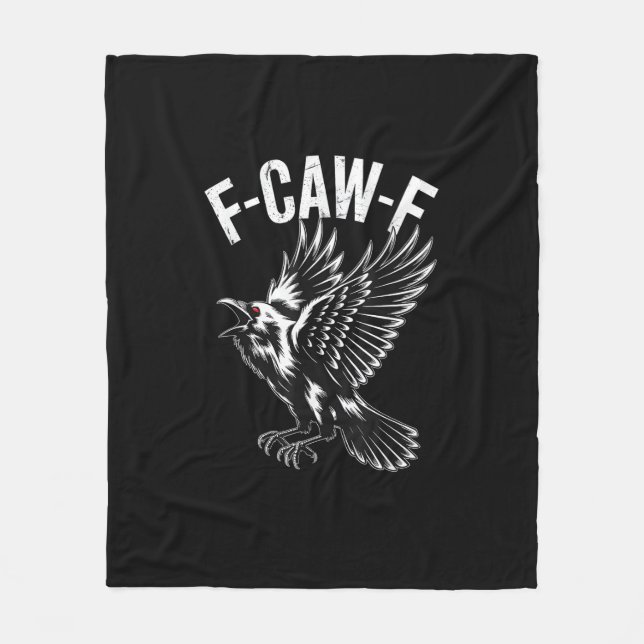 F-Caw-F Crow Retro Classic Fleecedecke (Vorderseite)
