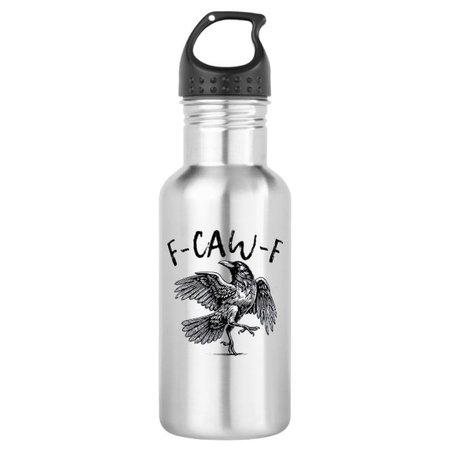 F Caw F Crow Retro Classic Style Edelstahlflasche (Vorderseite)
