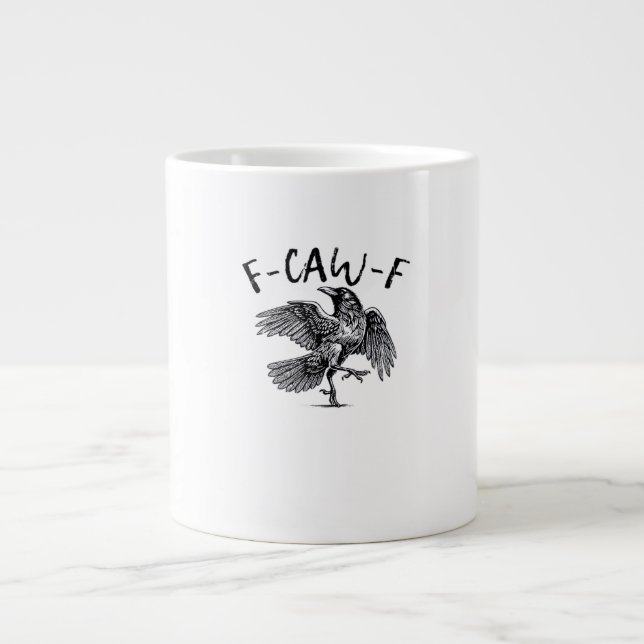 F Caw F Crow Retro Classic Style Jumbo-Tasse (Vorderseite)